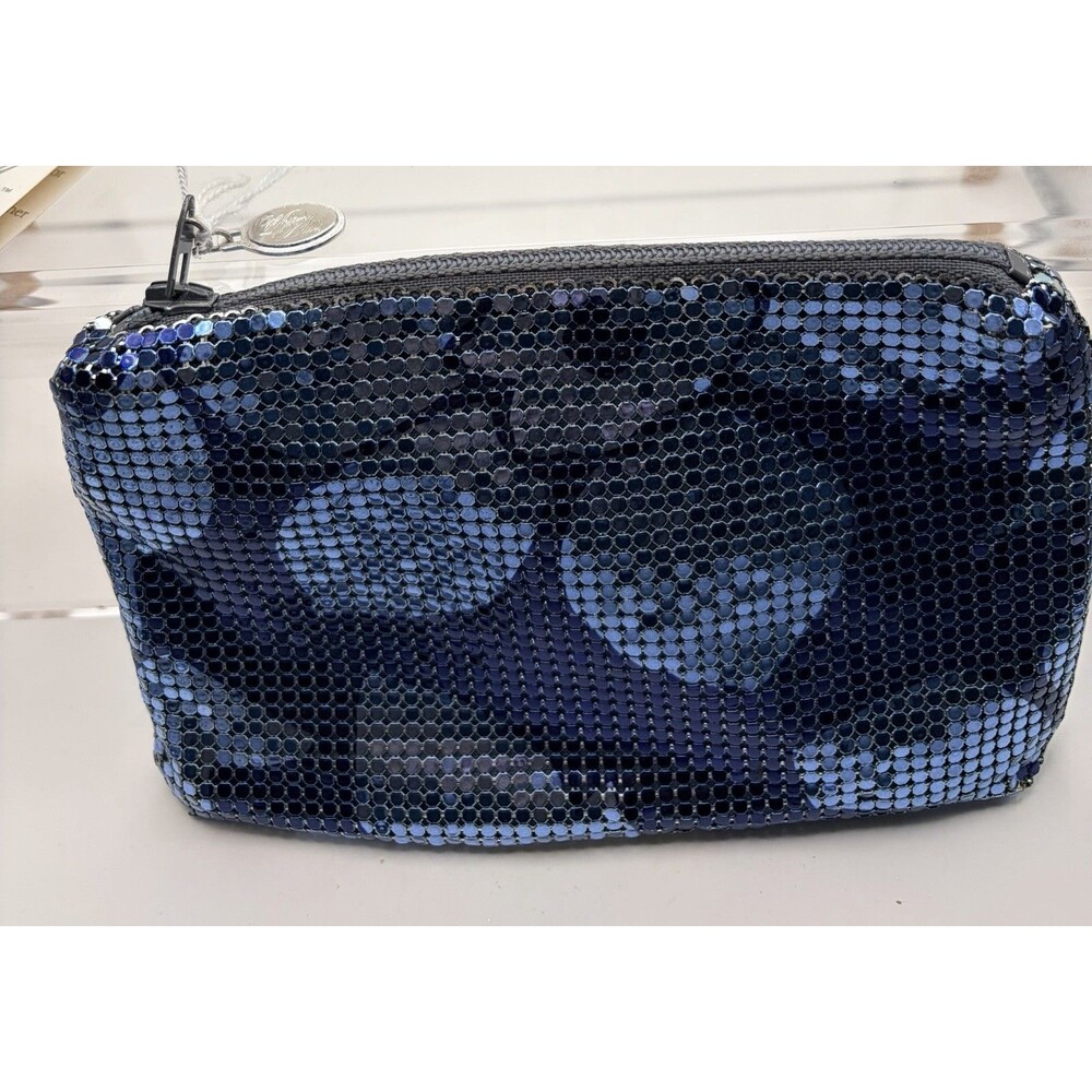Vintage 1980’s Whiting & Davis Blue Mesh Clutch/evening Bag Never Used